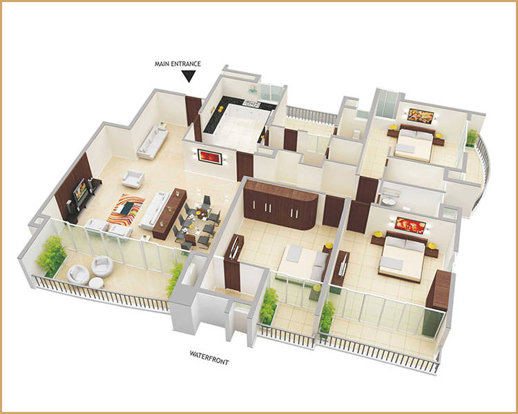 puravankara 2bhk floor plan